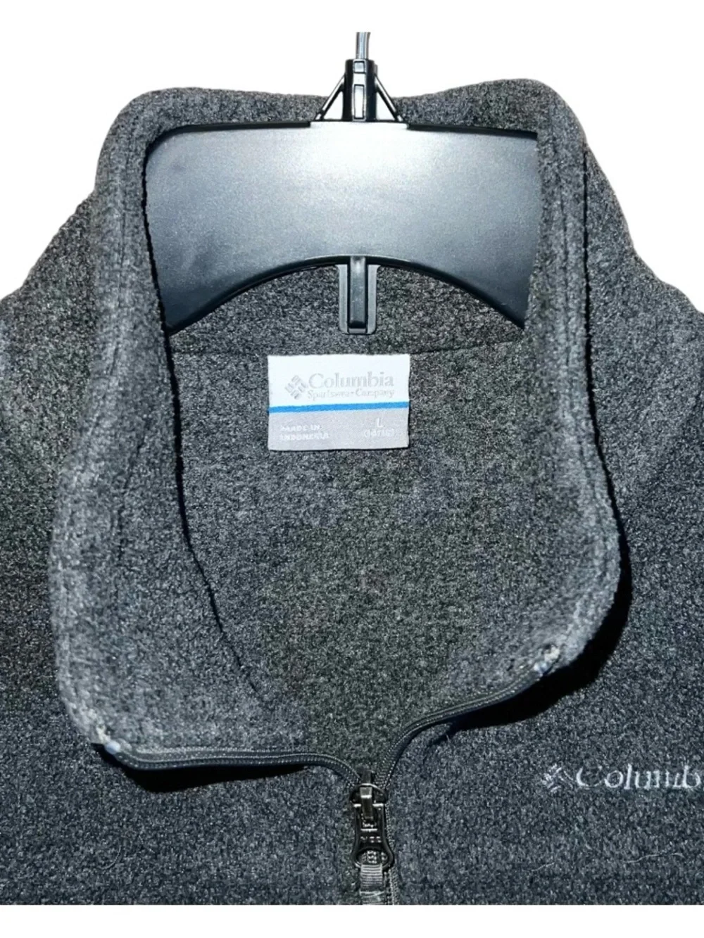 Columbia Fleece Children’s L 14/16 Grey Front Zip Long Sleeve